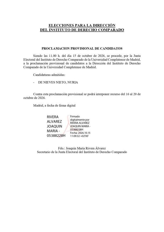 Convocatoria elecciones a la Dirección del Instituto de Derecho Comparado - 4